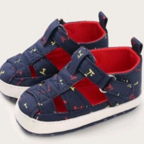 Baby Boy Cut-out Hook-and-loop Fastener Strap Sandals