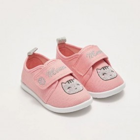 LCW STEPS Cat Embroidered Velcro Baby Girl First Step Shoes