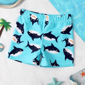 Baby Boy Shark Print Swim Shorts