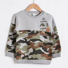 LC WAIKIKI baby Baby Boy Camouflage Patterned Sweatshirt