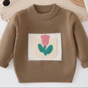 Baby Girl Floral Pattern Sweater