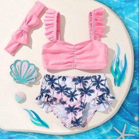Young Girl Vacation Beach Swimwear 2 Pieces Set